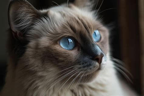 Premium AI Image | Gorgeous blue eyes on a gray cat