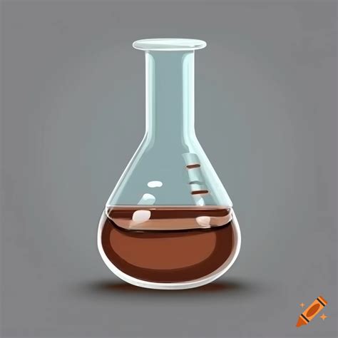 Brown Chemical Solution In A Laboratory Beaker As Vector White