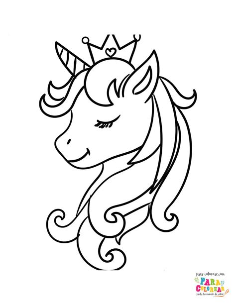 Dibujo De Hermosa Cabeza De Unicornio Para Colorear Para Colorear