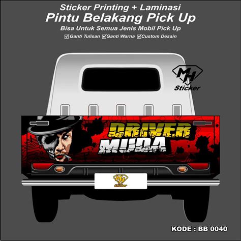 Jual Stiker Bak Belakang Pick Up Driver Muda Stiker Printing Grandmax