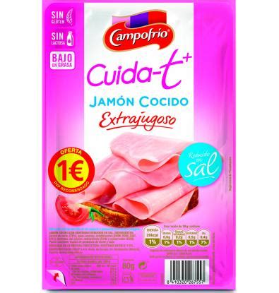 Comprar JAMÓN CUIDA T COCIDO REDUCIDO SAL 80 G JAMÓN CUIDA T COCIDO