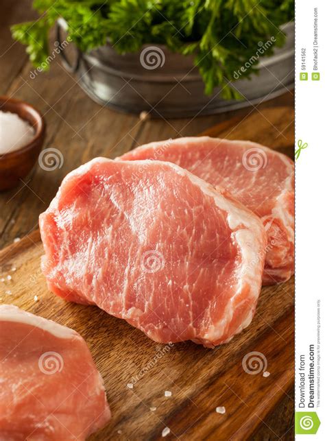 Raw Organic Boneless Pork Chops Stock Photo Image Of Loin Dinner