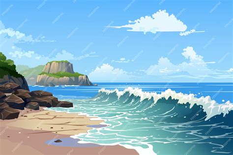 Premium Vector Background Beach A Captivating Illustration Capturing