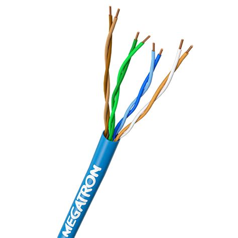 Cabo De Rede CAT5e 100 Cobre Rolo De 100m Azul Megatron Mundoware