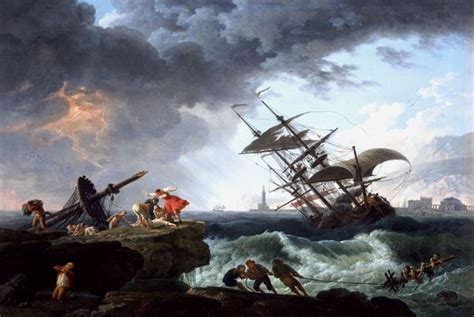 A Shipwreck on a Rocky Coast Painting by Claude-Joseph Vernet ...