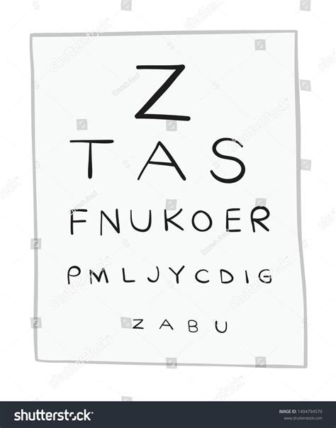 Vector Illustration Eye Test Chart Letters Stock Vector (Royalty Free ...