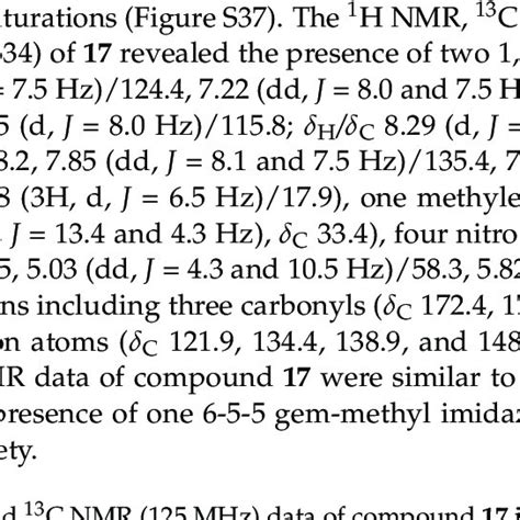 1 H 500 MHz And 13 C NMR 125 MHz Data For 4 In Chloroform D