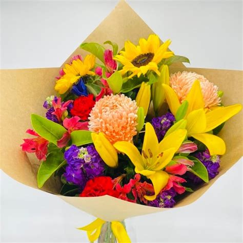 Bright Bloom Bouquet | Seasonal Blooms | Flower Gallery Warrnambool