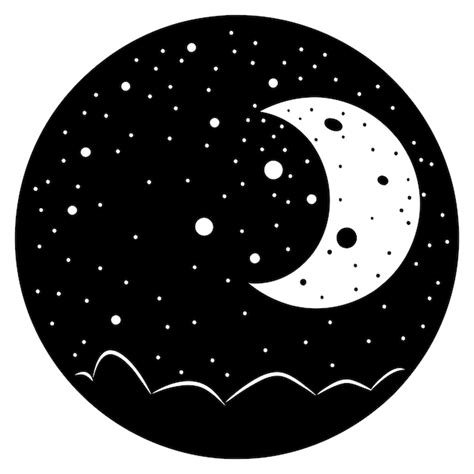 Icono Aislado De Luna Negra Y Estrellas Ilustración Vectorial Vector