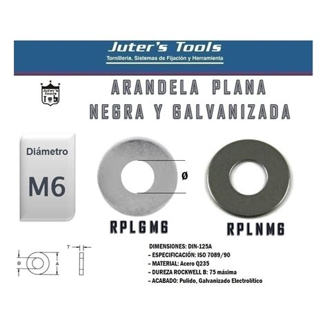 Arandela Plana Negra Y Galvanizada M