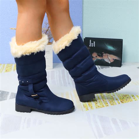 Akiihool Womens Snow Boots Women Snow Boots Winter Shoes Warm Slip On ...