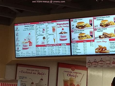 Menu at Freddy's Frozen Custard & Steakburgers fast food, Lansdale