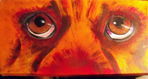 Original Art Painting Colorful Dog Eyes Acrylic 6x12 Canvas | Etsy