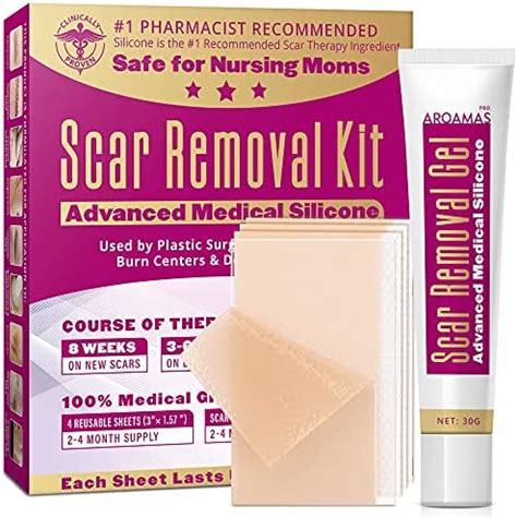 Aroamas Silicone Scar Removal Kit Sheets Gel For Scars Cosmetic