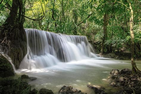 Beautiful waterfall nature scenery of colorful deep forest in summer day 11975773 Stock Photo at ...