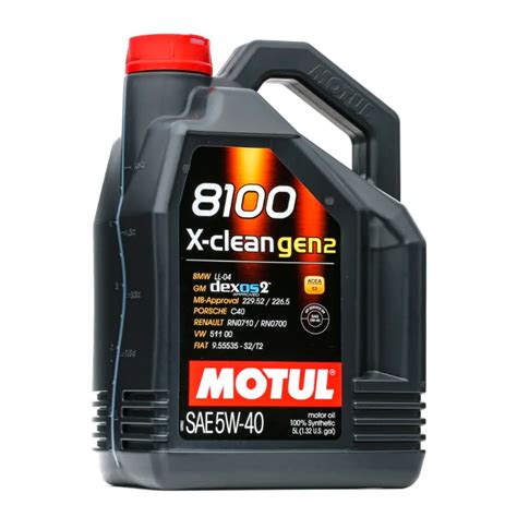 ACEITE MOTUL MOTOR 5W40 8100 X-CLEAN GEN2 5L MO109762 – Repuestos La ...