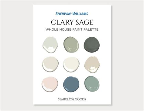 Sherwin Williams Clary Sage Palette Sage Green Color Palette