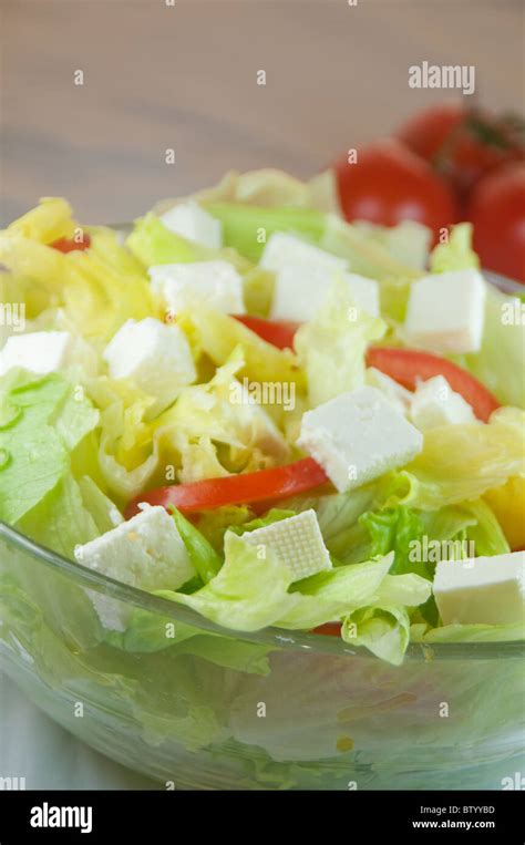 Feta Cheese and salad Stock Photo - Alamy