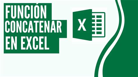 Función Concatenar en Excel YouTube