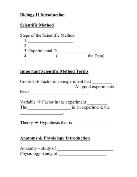 Biology Ii Introduction Scientific Method Steps Of The Scientific Method