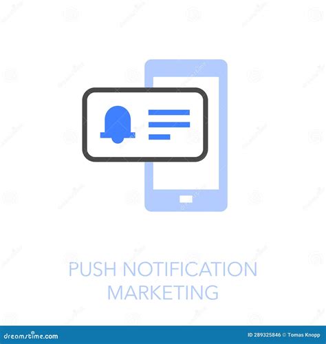 Simple Visualised Push Notification Marketing Icon Symbol Stock