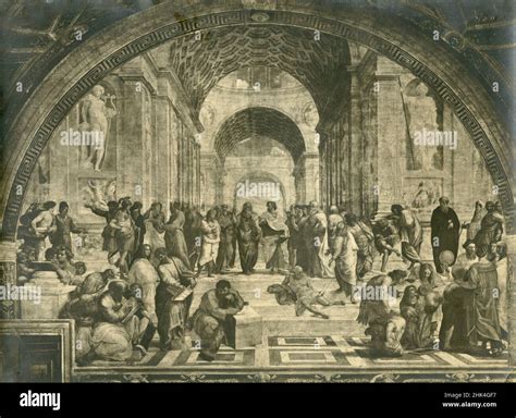 The School of Athens, fresco by Italian artist Raphael, Vatican City ...