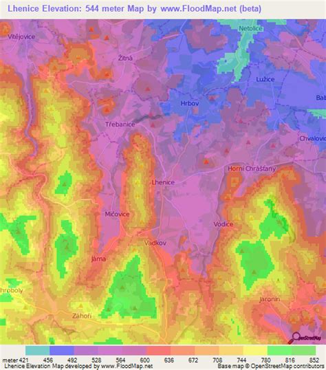 Elevation Of Lhenice Czech Republic Elevation Map Topography Contour