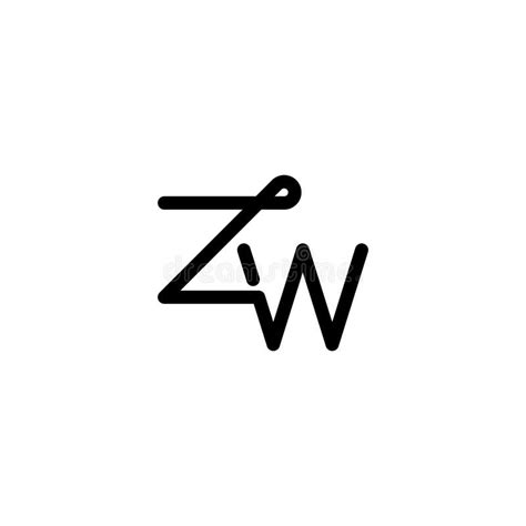 Zw Logo Zw Monogram Initial Zw Logo Letter Zw Logo Letter Zw Icon Stock Vector