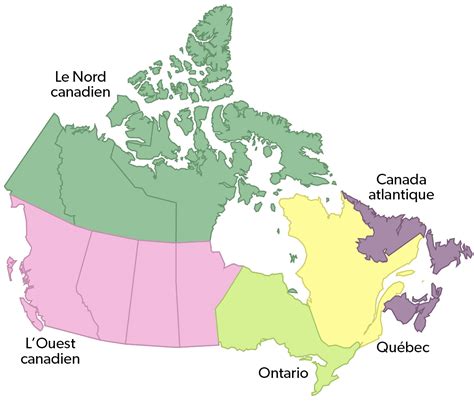 Régions Du Canada Voyages Cartes