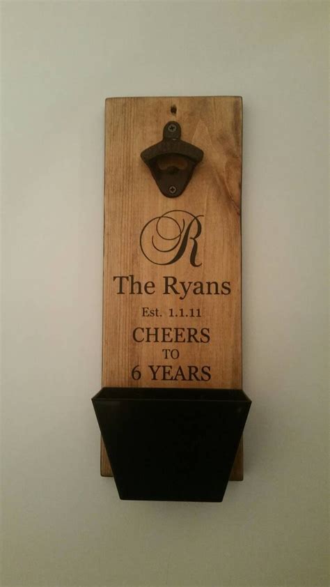 Custom Wall Mount Bottle Opener And Cap Catcher Personalized Etsy