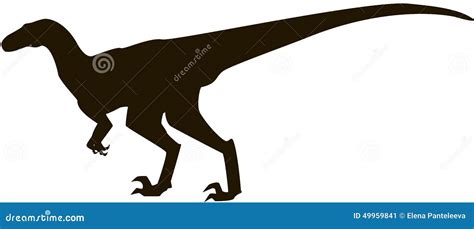 Velociraptor Silhouette Stock Vector Illustration Of Jurassic 49959841