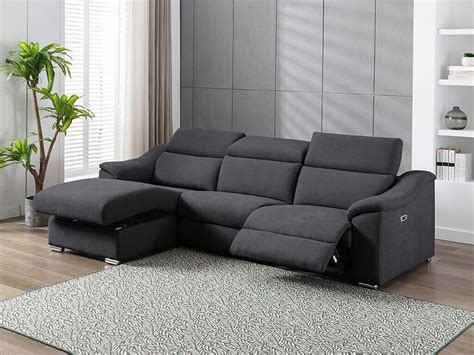 Vente Unique PEDRERA Corner Sofa Fabric L Anthracite Au Meilleur Prix