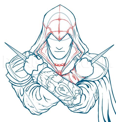 How To Draw Ezio Assassins Creed Ezio Step By Step Drawing Guide By Kingtutorial Dragoart