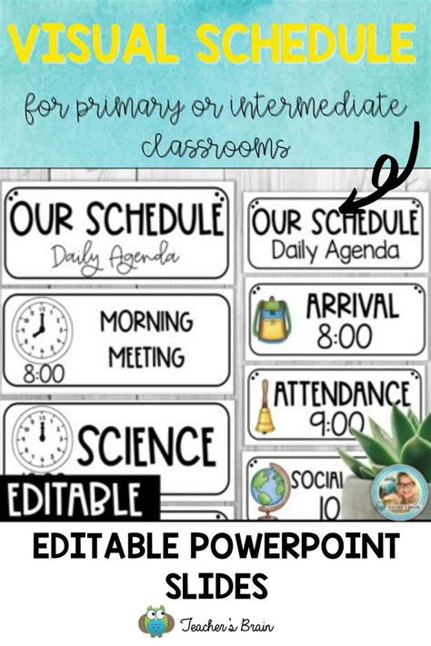 an editable powerpoint for the visual schedule