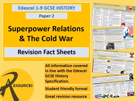 Gcse History Edexcel Cold War And Superpower Relations Revision And Fact Sheet Resources Teaching