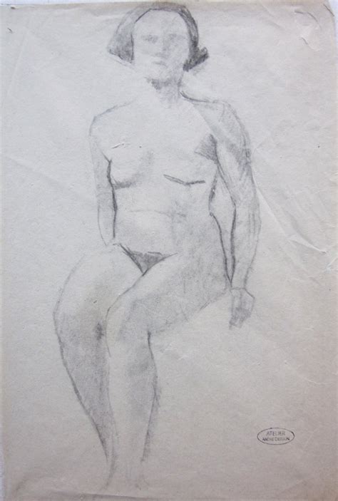 Proantic Andr Derain Study Of A Seated Female Nude Drawin