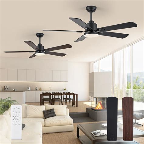 Pack Ceiling Fans With Lights Black Modern Ceiling Fan With