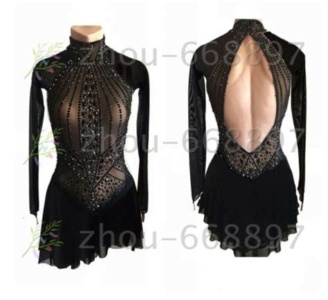 Figure Skating Dress Women Ice Skating Dresses Custom Black EBay