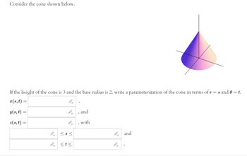 Answered Consider The Cone Shown Below If The Height Of The Cone Is 3