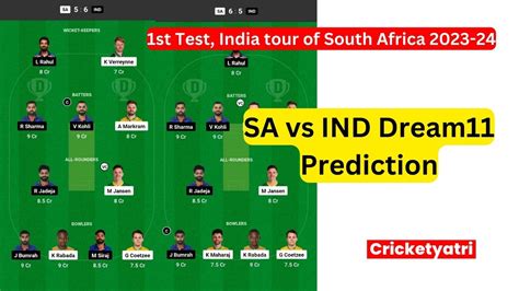 Sa Vs Ind Dream11 Prediction In Hindi Dream11 Team Fantasy Cricket