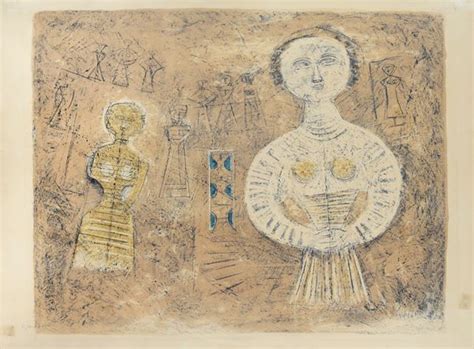 Massimo Campigli Due Donne 1959 Litografia A Colori Su Carta