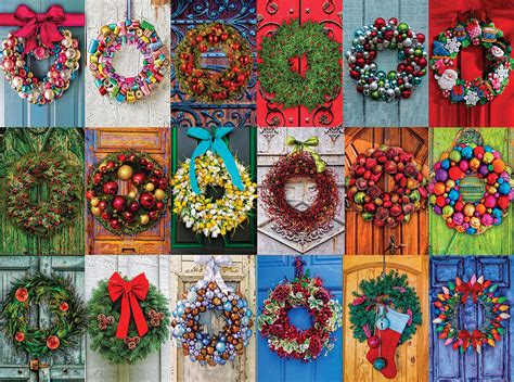 Holiday Wreaths, 550 Pieces, White Mountain | Puzzle Warehouse