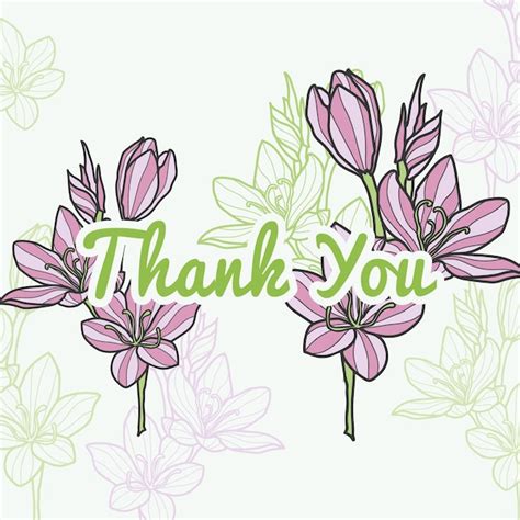 Premium Vector | Thank you floral greeting card or postcard floral ...