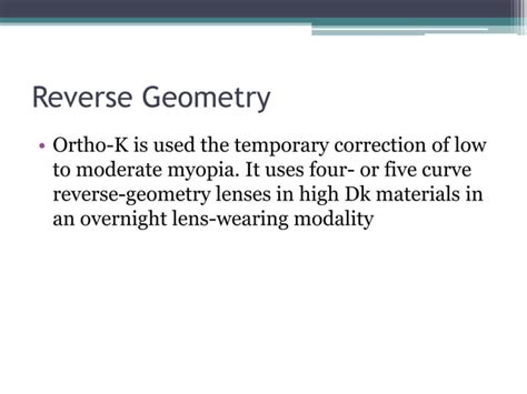 Orthokeratology Ppt