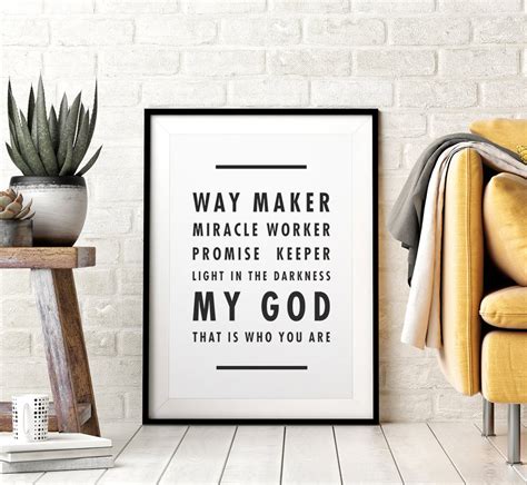 Way Maker Song Lyrics Printable Wall Art Sinach Lyrics | Etsy