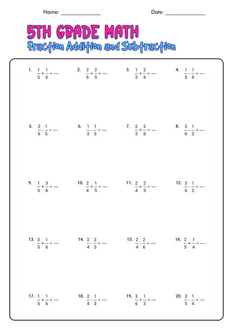 11 5th Grade Math Worksheets Printable