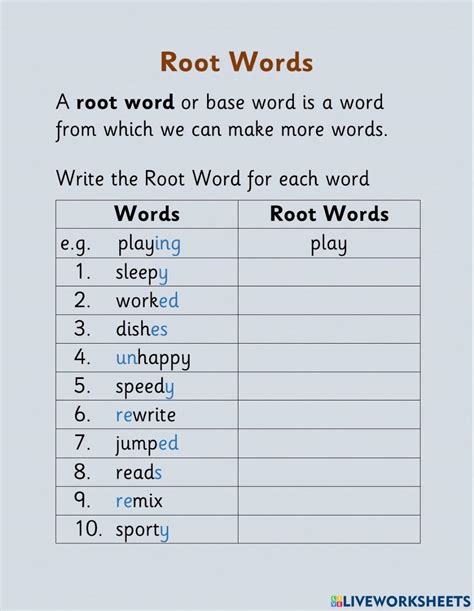 Root Words Th Grade Ela Worksheets And Answer Key Worksheets Library