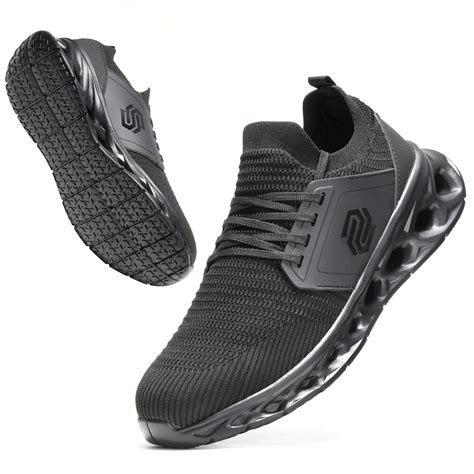 Snapklik.com : Steel Toe Shoes For Men Women Slip On Safety Work Shoes