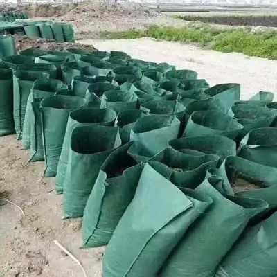 Green Black Uv Resistant Geobags Sandbags For Slope Protection Flood