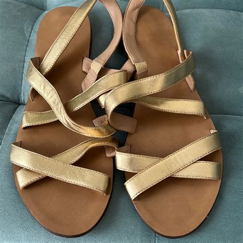 J Crew Shoes Jcrew Gold Sandals Size 9 Poshmark